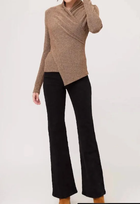 Asymmetric Top In CopperStreetwear Knit Tops