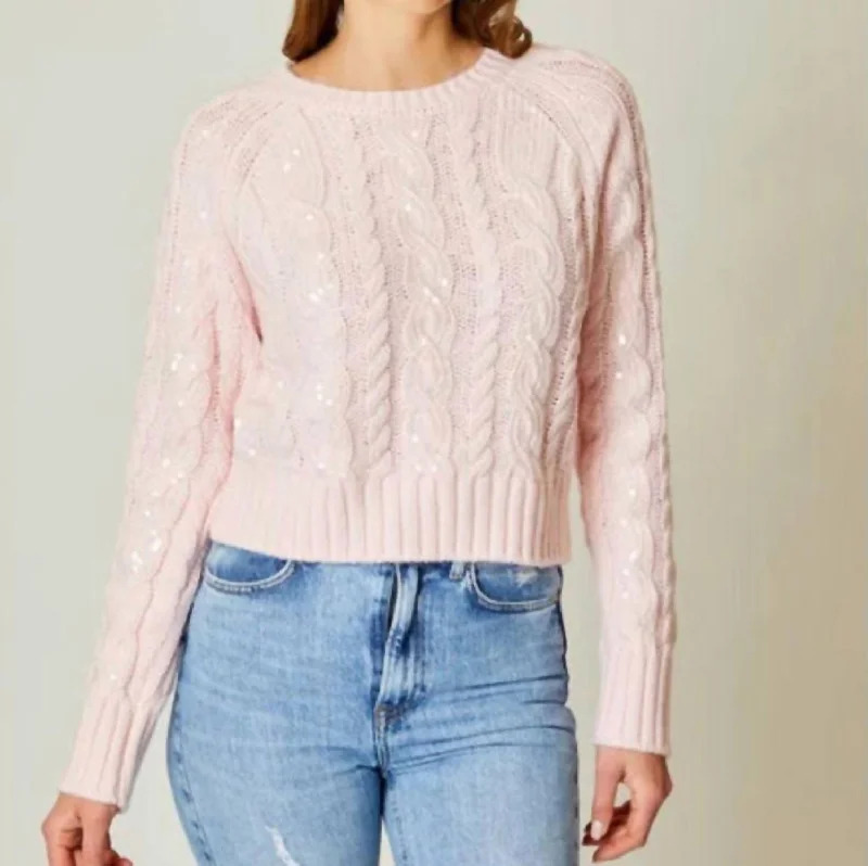 Bell Sleeve Sweater In Powder PinkLounge Knit Tops