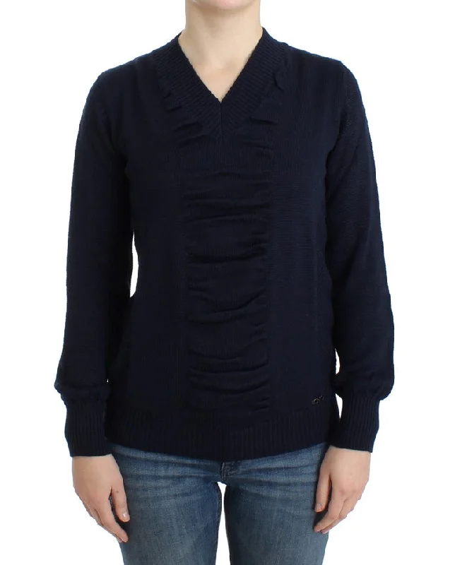 Costume National   V-neck wool Women's sweaterLimited Edition Knit Tops