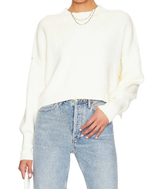 Easy Street Crop Pullover In MoonglowTurtleneck Knit Tops