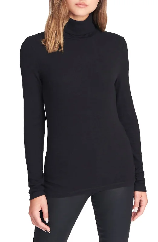 Essentials Turtleneck Shirt In BlackMetallic Knit Tops