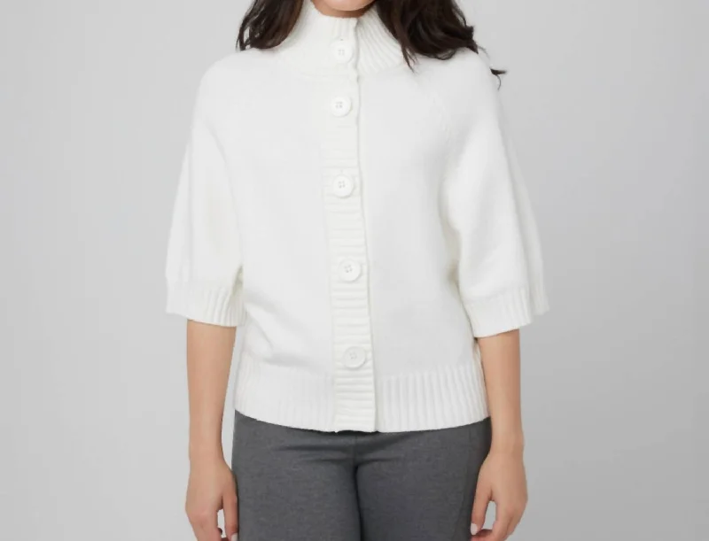 Front Button Up Sweater In Off WhiteSpring Knit Tops