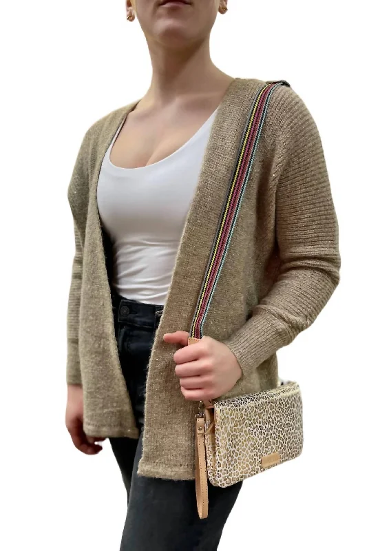 Glittered Knit Cardigan In Gold MetallicHunting Knit Tops