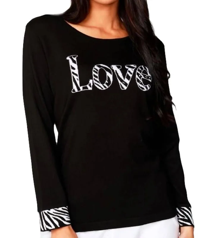 Love Scoop Neck Sweater In BlackCotton Knit Tops