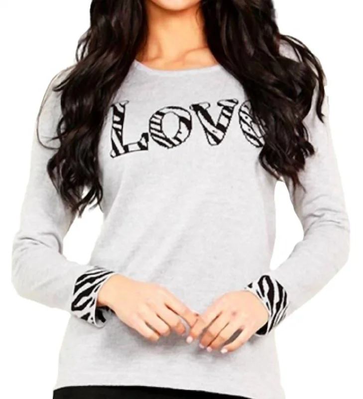 Love Scoop Neck Sweater In SilverMetallic Knit Tops