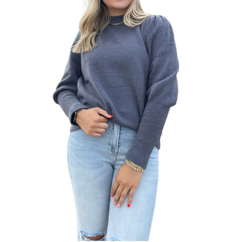 Luxe Soft Sweater In CharcoalHip-Hop Knit Tops