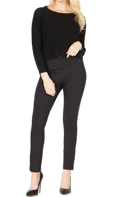 Plain Textured-Knit Cropped Sweater In BlackAsymmetrical Knit Tops