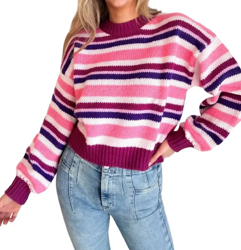 Sugar And Spice Sweater In PinkLace-Up Knit Tops