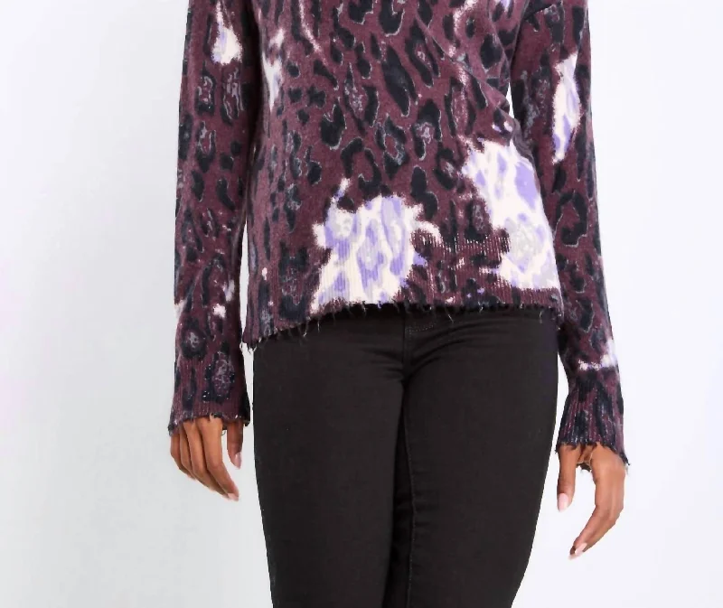 Wild Side Sweater In Java/purpleMetallic Knit Tops