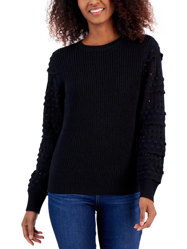 Womens Clip Dots Crewneck Crewneck SweaterStatement Knit Tops