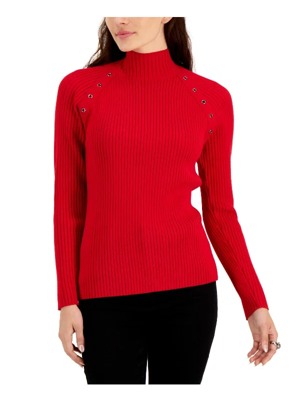 Womens Ribbed Knit Holiday Pullover SweaterOutdoor Knit Tops