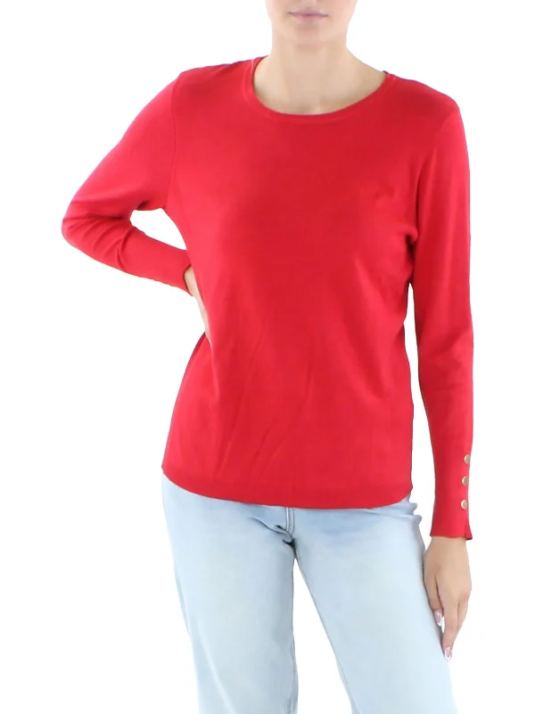 Womens Ribbed Pullover Crewneck SweaterFringed Knit Tops