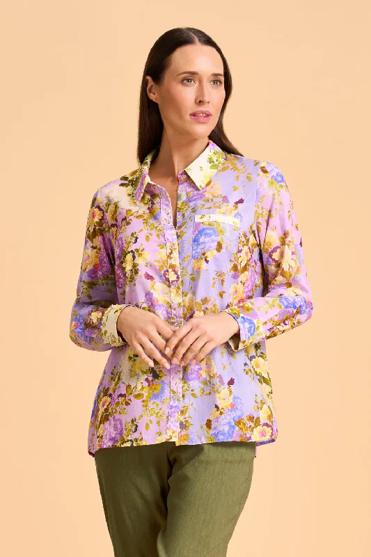 Beaded Mixed Print ShirtPolka Dot Shirts