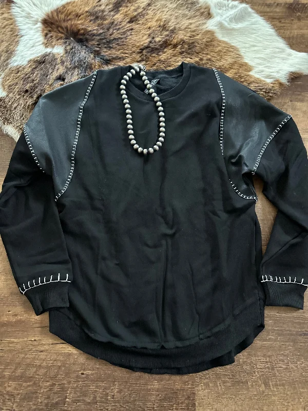 Black Stitched SweatshirtBeaded Sweatshirts