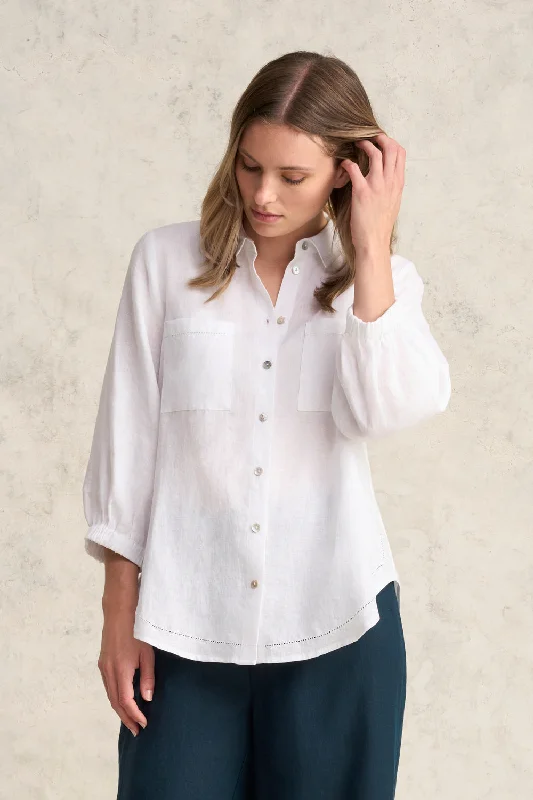 Essential Linen Shirt - WhiteCropped Shirts