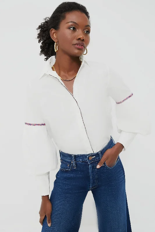 White Trim Molly ShirtLace-Up Shirts