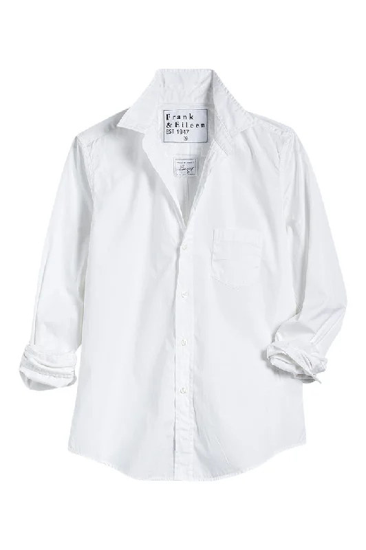 Frank & Eileen Barry Long Sleeve Shirt in WhiteRibbed Cuff Shirts