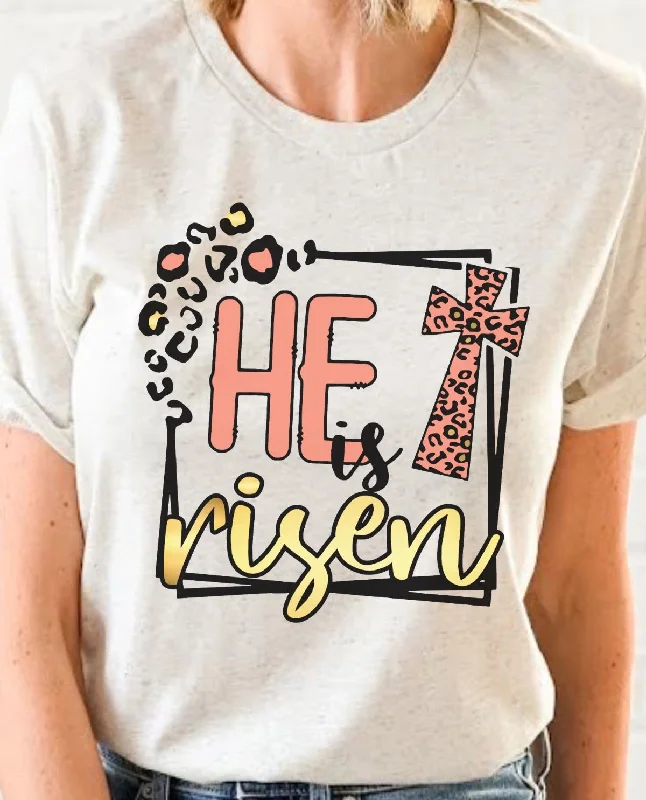 He Is Risen Leopard Box ShirtHip-Hop Shirts