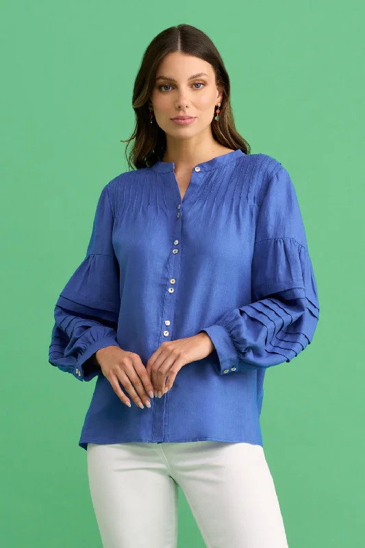 Linen Pleated ShirtButton-Down Shirts