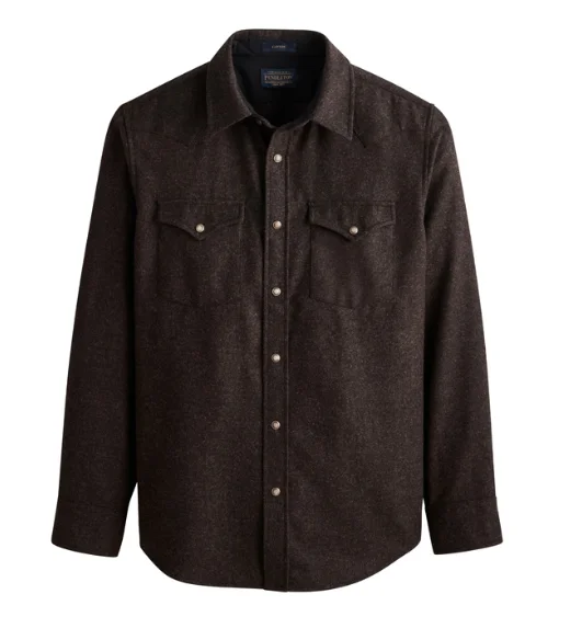 Pendleton Men's Canyon Black Brown Mix Snap ShirtButton-Down Shirts