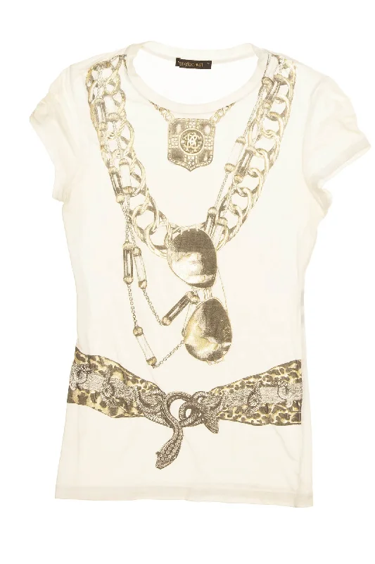 Roberto Cavalli - As Seen on the 2006 Runway Collection - Tee Shirt With Sunglasses and Necklace Design - IT 40Layered Shirts