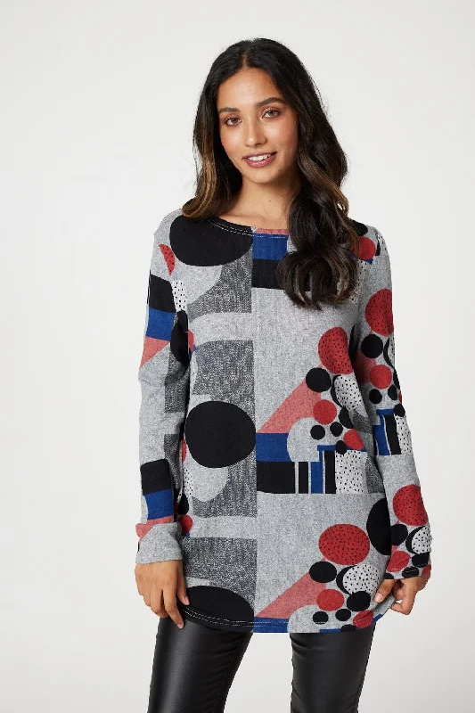 Polka Dot Longline SweatshirtAthletic Hoodies