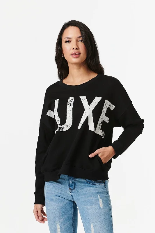 Luxe Print Relaxed SweatshirtCashmere Hoodies