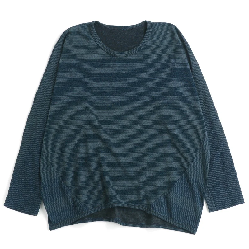 TAMAKI NIIME Long Sleeve Cotton Dolman Tee Shirt - Dark Ocean - Size 2Rayon Shirts