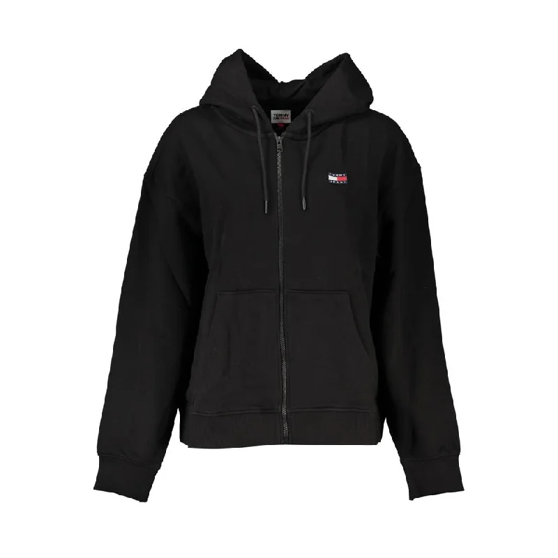 Tommy Hilfiger Black Cotton SweatshirtWaterproof Hoodies