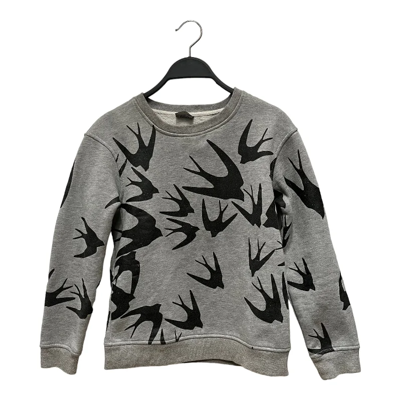 Alexander McQueen/Sweatshirt/S/Glitter/Cotton/GRY/BirdsPrinted Sweatshirts