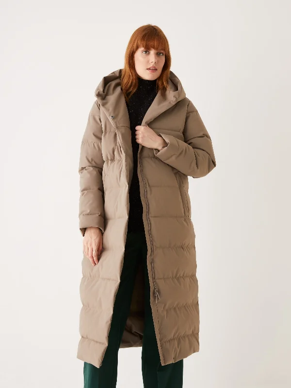 The Highland Long Puffer Coat in WalnutDesigner Jackets