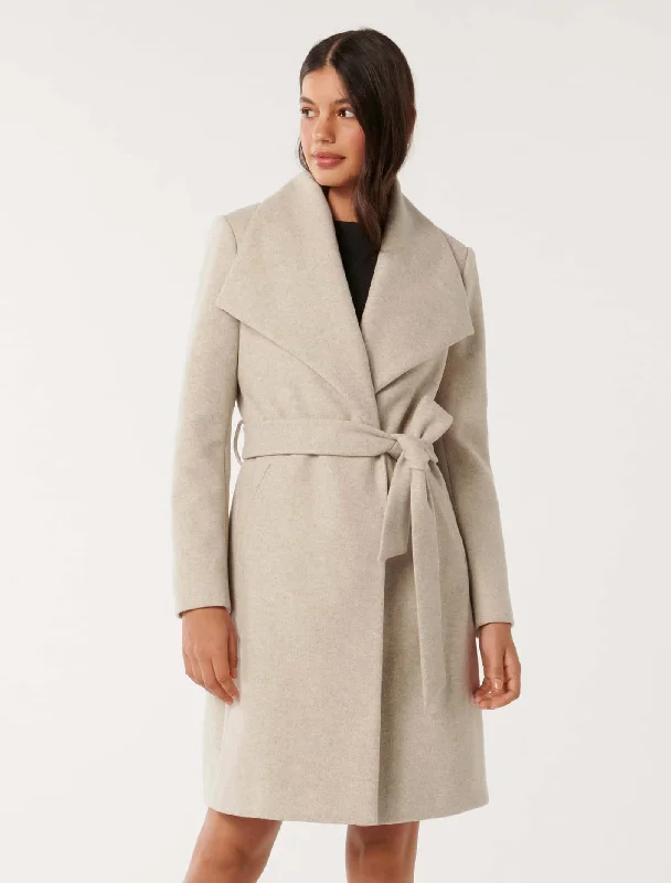 Annika Shawl Collar Wrap CoatRain Jackets