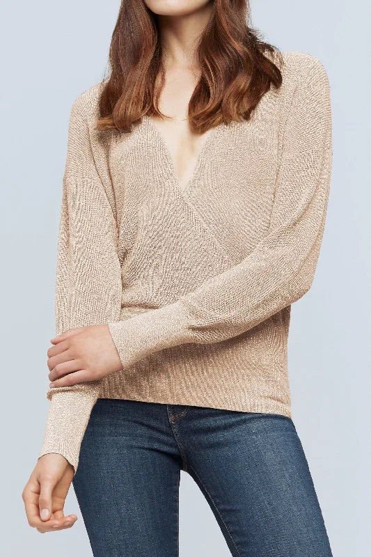 PullovermodernBlair Crossover Pullover in Biscotti