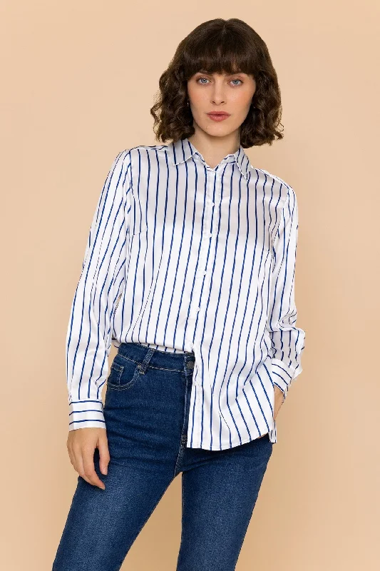 Blue Silky Stripe ShirtThermal Shirts