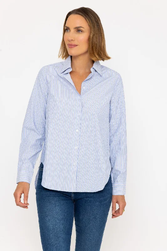 Blue Stripe Diamante Detail ShirtPerformance Shirts