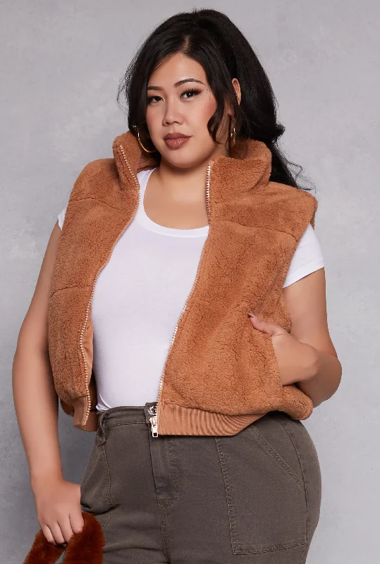 Plus Size Almost Famous Sherpa VestSki Jackets