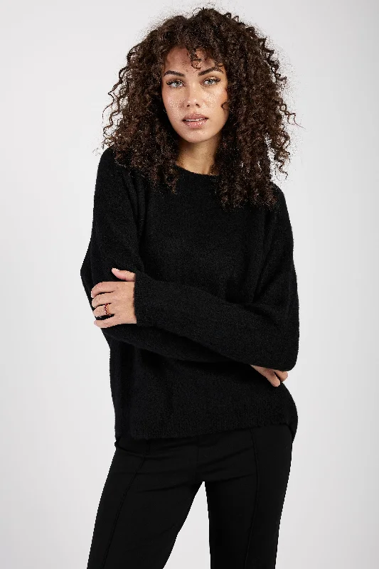 PullovertoneCarded Cashmere Pullover Sweater in Nero