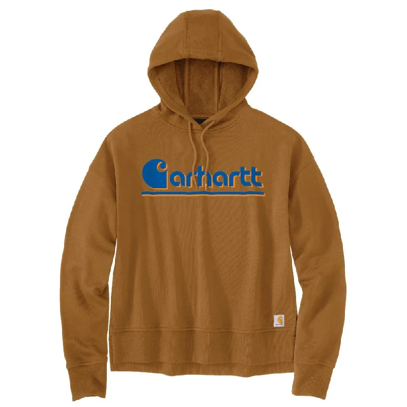 'Carhartt' Women's Graphic Hooded Sweatshirt - Carhartt BrownPainted Hoodies