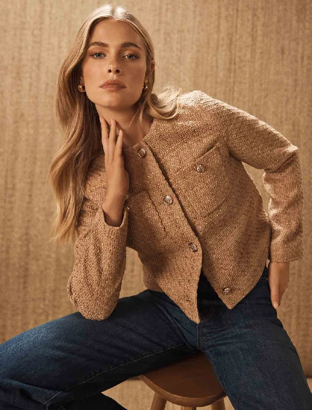 Chrissy Crop Boucle JacketSuede Jackets