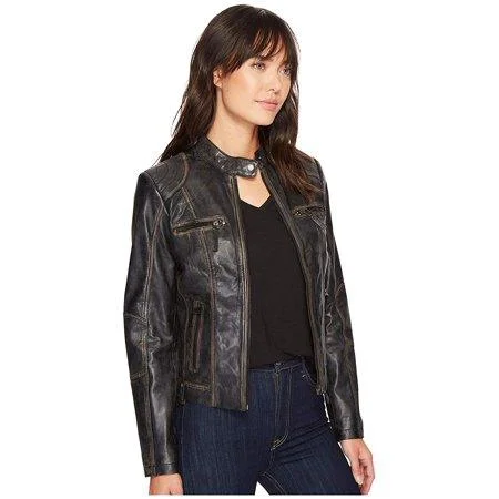 Scully Women's Black Lamb Leather Jacket L8 229Outdoor Jackets