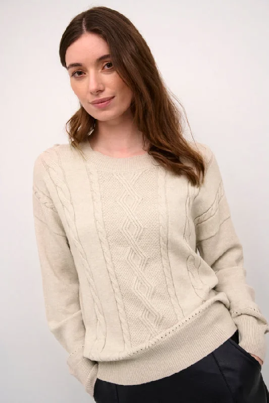 PullovermatteCream Womens Dela Knit pullover - Oat melange