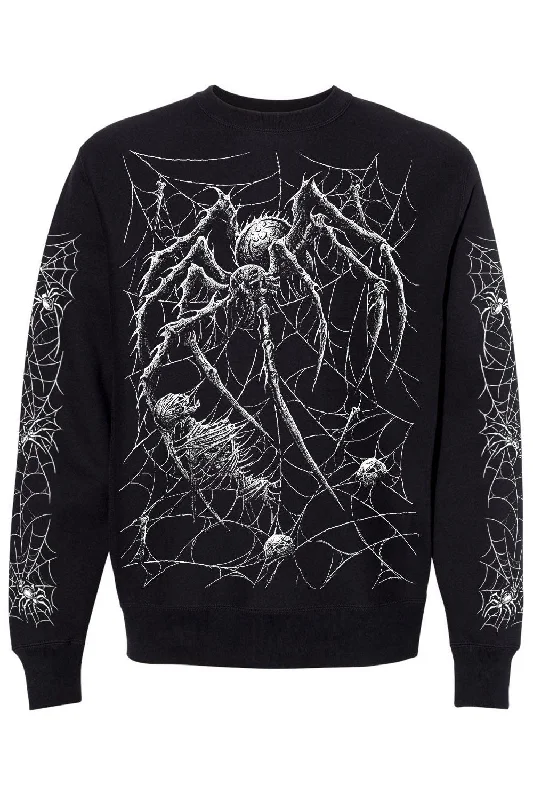 Death Spider Sweatshirt [Spiderweb Sleeves]Outdoor Sweatshirts