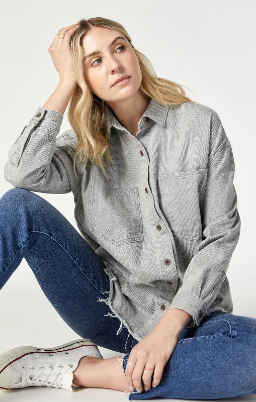 DINA DENIM SHIRT IN STONE NATURAL DYEPocketed Jackets