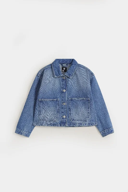 Denim Jacket With Stitch DetailHooded Jackets