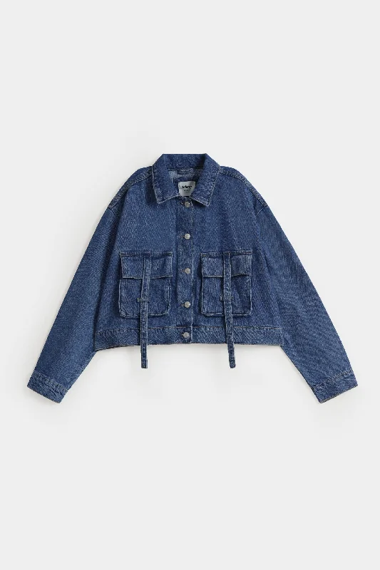 Denim Jacket with Pocket DetailCropped Jackets