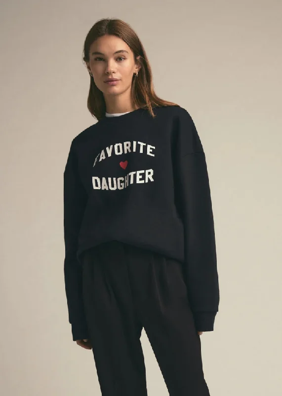 Favorite Daughter Heart Logo Sweatshirt- BlackThermal Hoodies