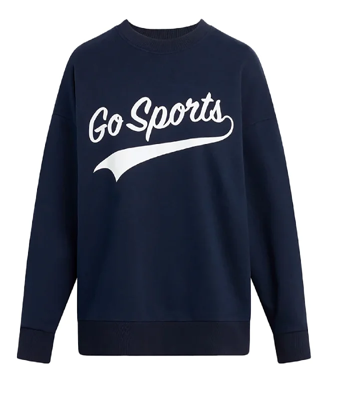 Favorite Daughter Women Go Sports Sweatshirt Navy/WhiteSequined Hoodies