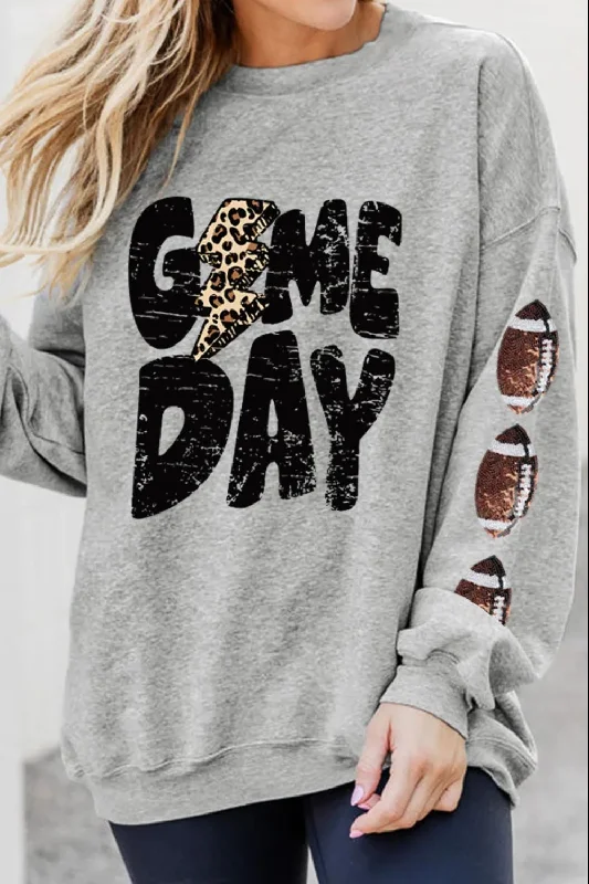 GAME DAY Football Long Sleeve SweatshirtPunk Sweatshirts