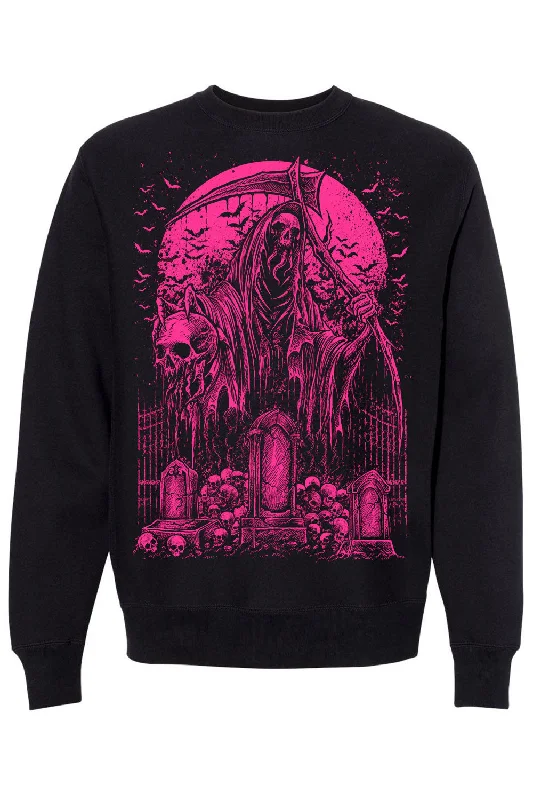 Graveyard Grim Reaper Sweatshirt [PINK]Reversible Hoodies