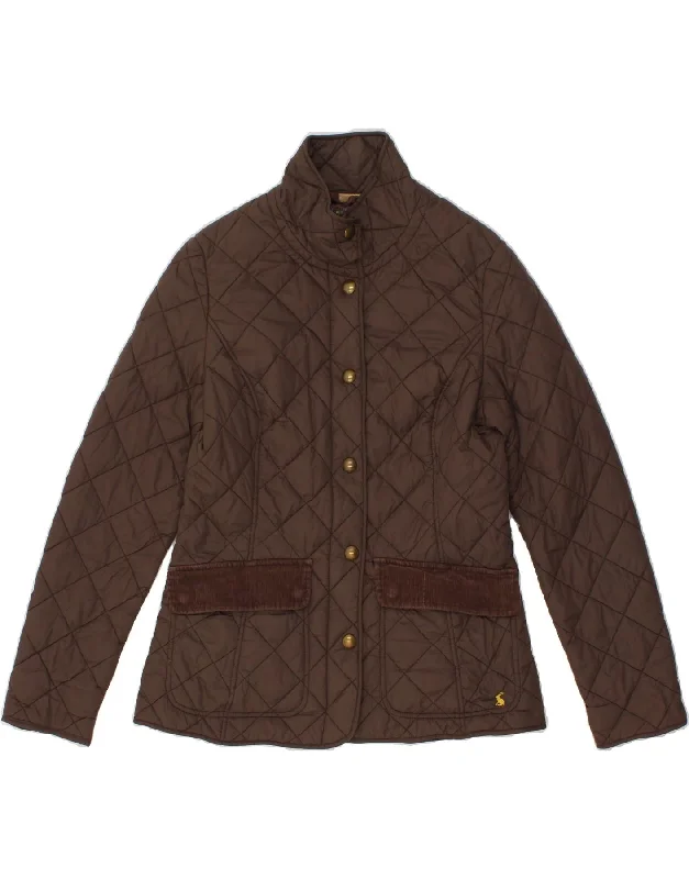 JOULES Womens Quilted Jacket UK 12 Medium Brown PolyamideEmbellished Jackets